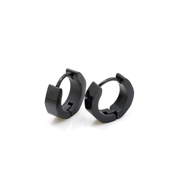 4mm Black Hoop Earrings