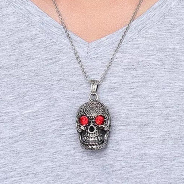 Stainless Steel Candy Skull Necklace