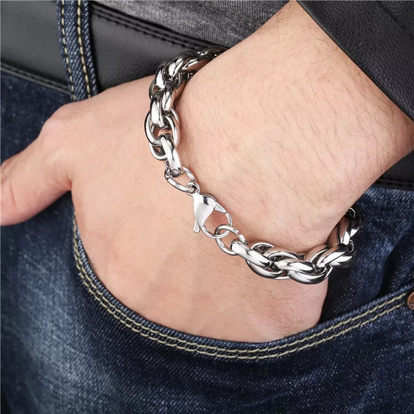 Stainless Steel 11mm Retro Chain Bracelet