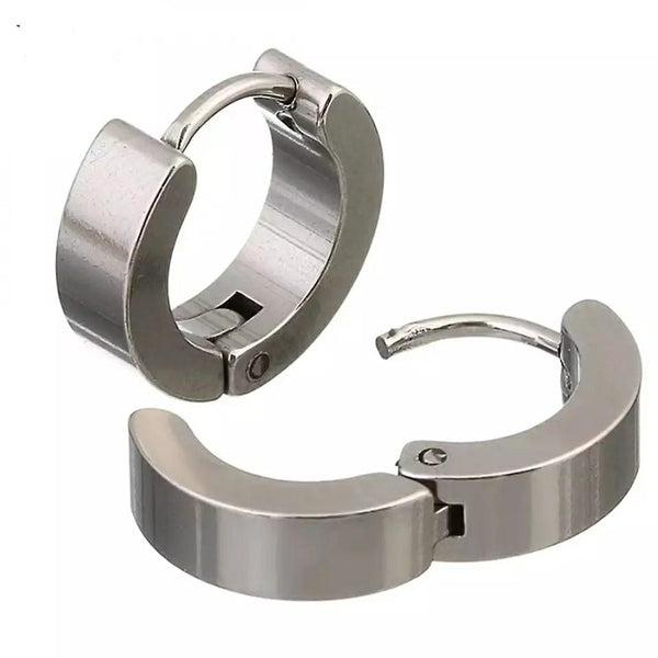 Stainless Steel 4mm  Hoop Huggie Earrings