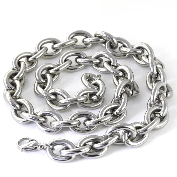 Stainless Steel 6mm Oval Link Chain Necklace