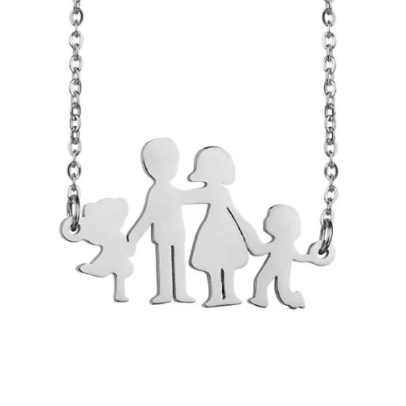 Stainless Steel Engravable Family  Necklace