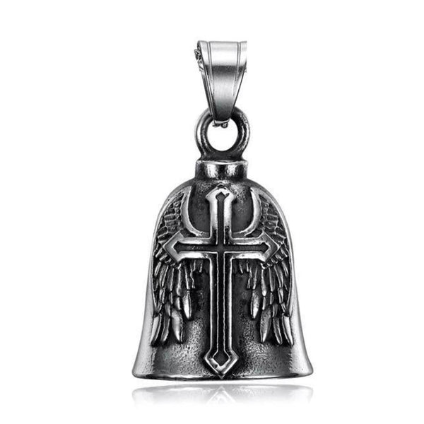 Stainless Steel Angelwing Cross Guardian Bell