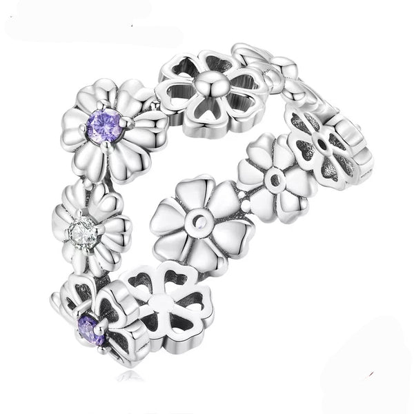 Sterling Silver Daisy Flower  Ring
