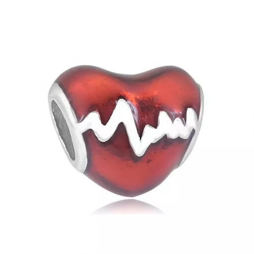 Stainless Steel Heart Beat Charm