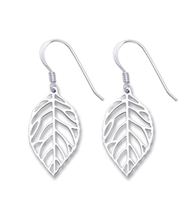 Sterling Silver Leaf Hanging Earrings