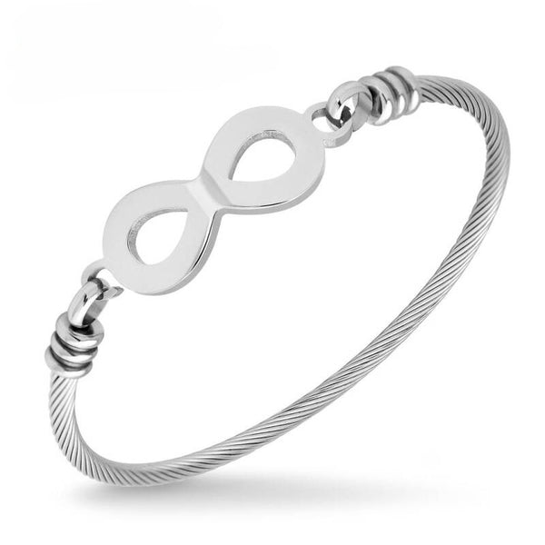 Stainless Steel Infinity Wire Bangle