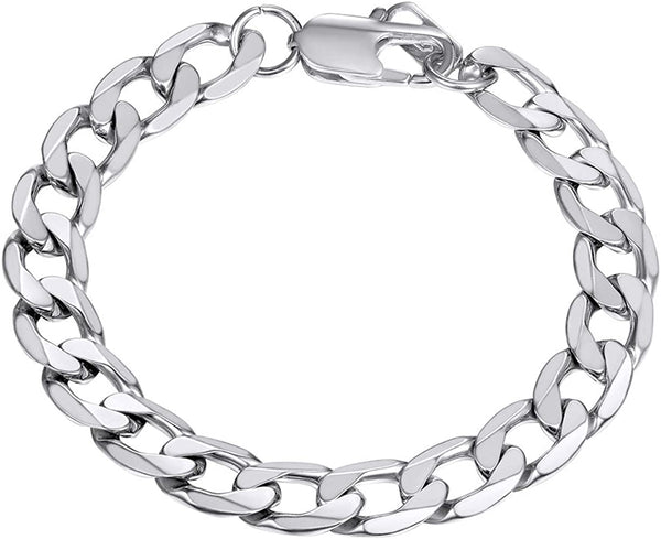 Stainless Steel 10mm Figaro Chain  Bracelet 