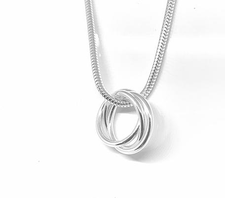 Sterling Silver 3 Interlinked Necklace