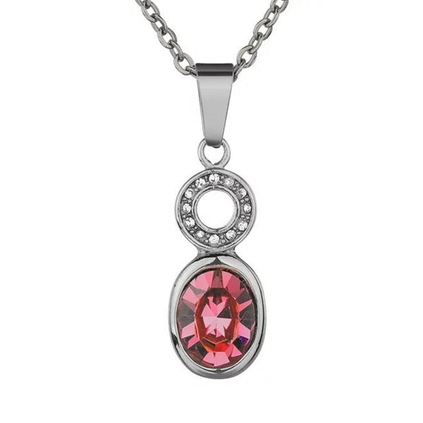 Pink Oval Necklace