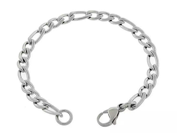Stainless Steel 6mm  Figaro Chain  Bracelet