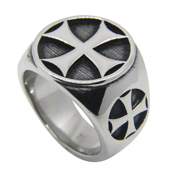 Stainless Steel Classic Cross Ring