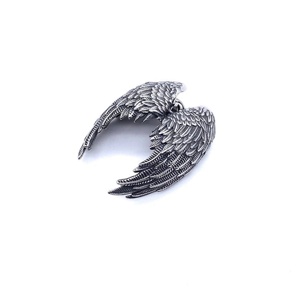 Stainless Steel Protecting Angel Wings  Pendant Necklace