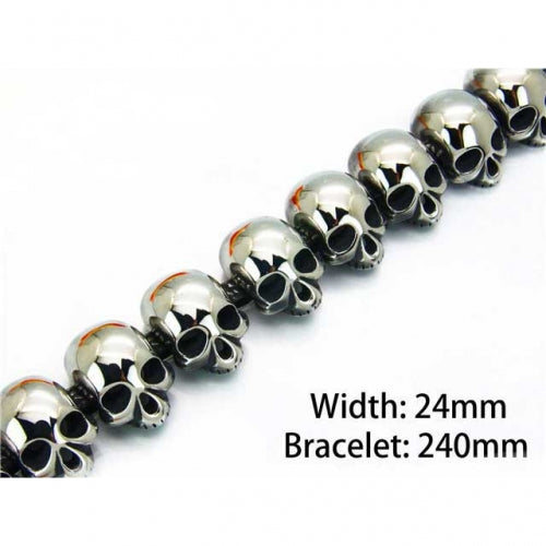 Stainless Steel 23mm Skull Head Bracelet