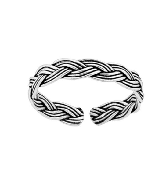 Sterling Silver Weaved Toe Ring
