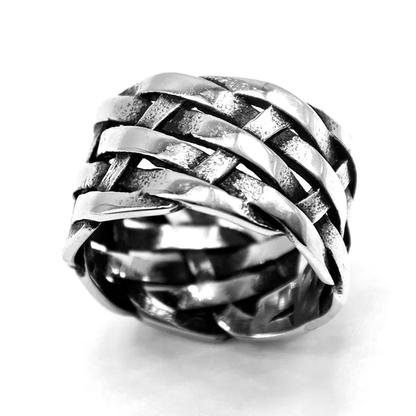 Stainless Steel Weaved Viking Ring
