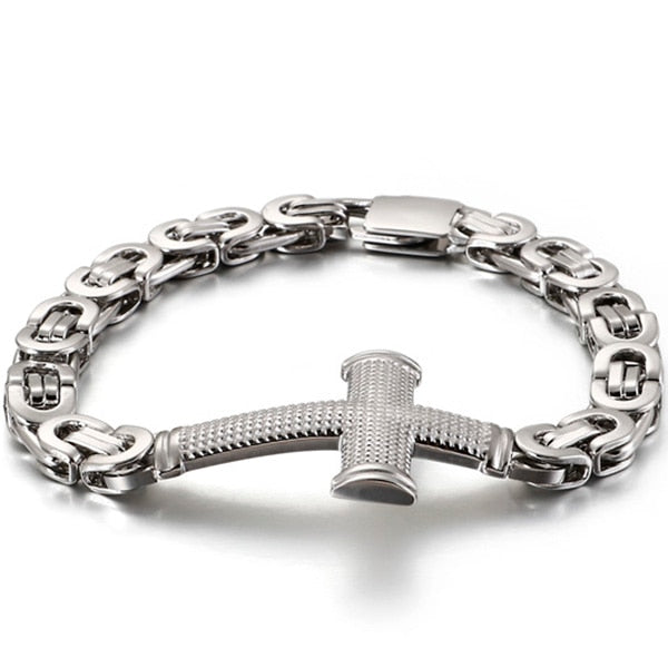 Byzantine Chain Cross Bracelet