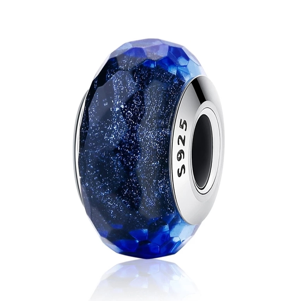 Blue Effervescence Murano Glass Beads