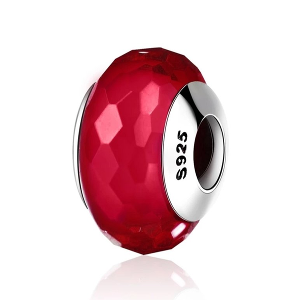 Red Effervescence Murano Glass Beads