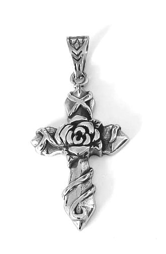Cross with Rose Pendant