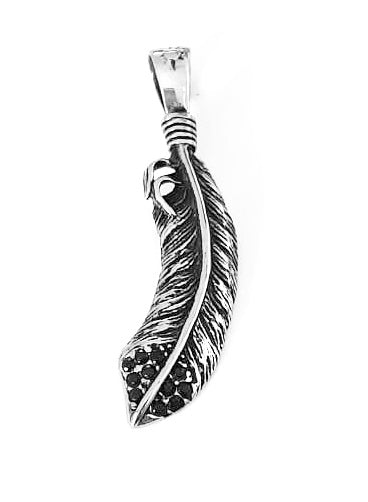 Feather With Small CZ Pendant