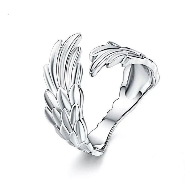 Sterling Silver Protecting Angel Wing Ring