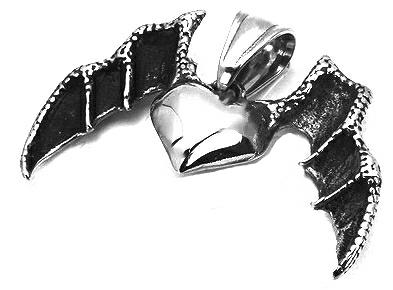 Stainless Steel Bat Wings Pendant Necklace