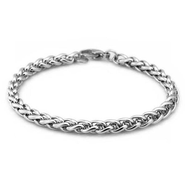 Stainless Steel Twisted 4mm Weaved Bracelet
