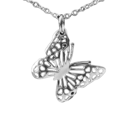 Sterling Silver Filigree Butterfly Necklace