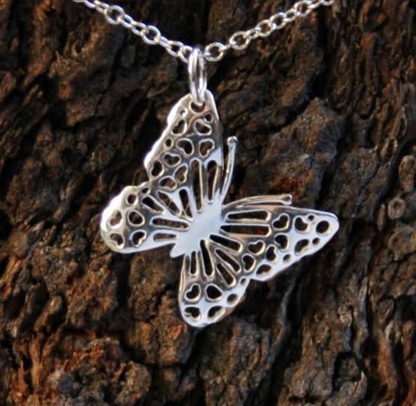 Sterling Silver Filigree Butterfly Necklace