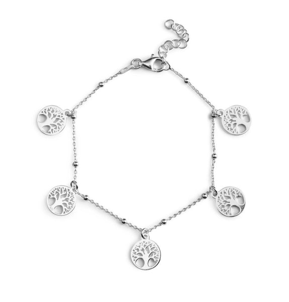 Sterling Silver Tree of Life Charm Anklet