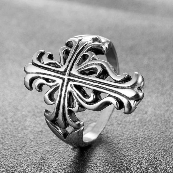 Stainless Steel Elegant Cross Ring