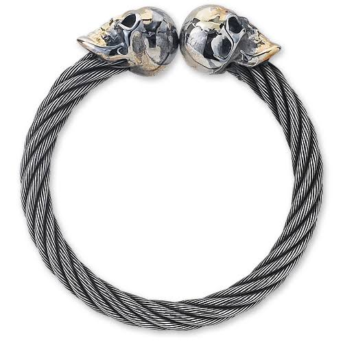 Twisted Skull Head Bangle,Stainless Steel