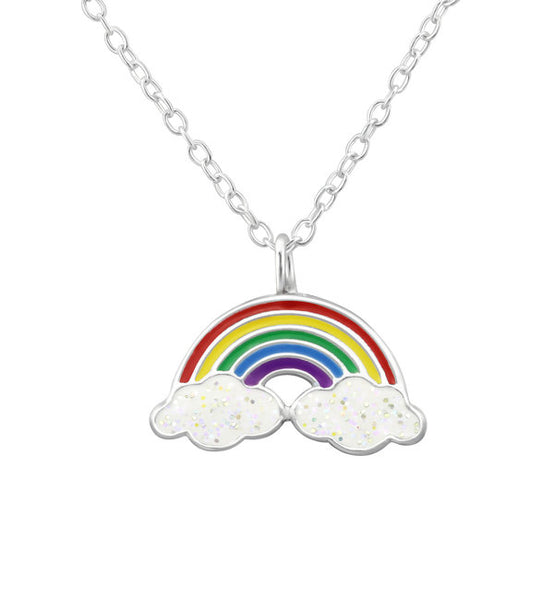 Sterling Silver Rainbow Cloud Anklet