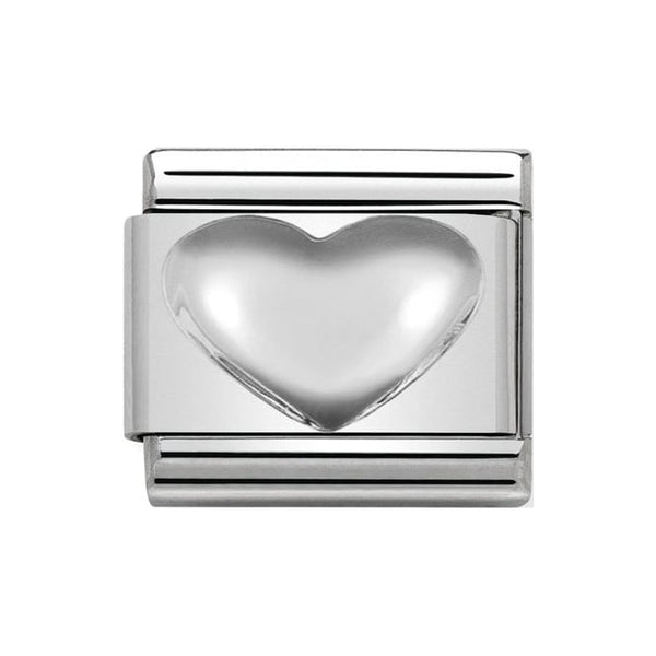 Stainless Steel Embossed Heart Nomination Style Link