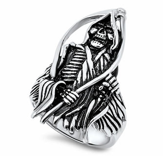 Stainless Steel Grim Reaper Ring