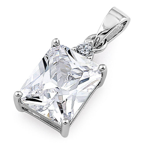 Sterling Silver Solitaire CZ Necklace